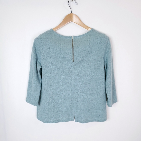 W5 Quarter Sleeve Sweater Knit Zip Back Top - Picture 4 of 9